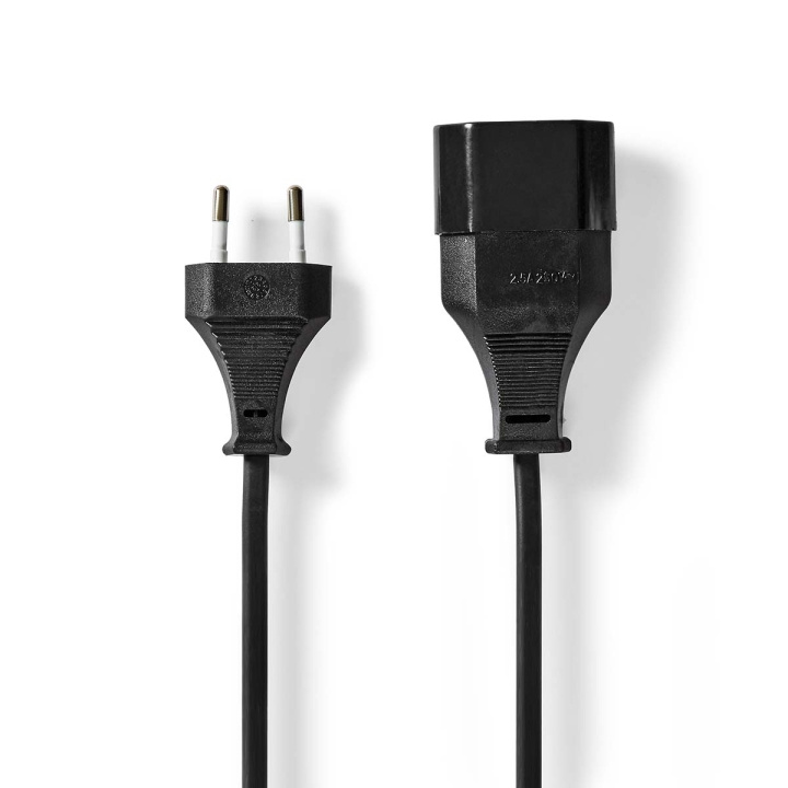 Nedis Power Cable | Euro Male | Euro Female | Straight | Straight | Nickel Plated | 2.00 m | Round | PVC | Black | Label in the group COMPUTERS & PERIPHERALS / Computer cables / Internal / Power cables & Adapters at TP E-commerce Nordic AB (C67555)