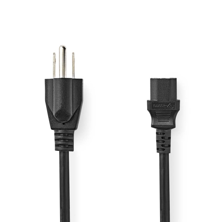 Nedis Power Cable | USA Male | IEC-320-C13 | Straight | Straight | Nickel Plated | 2.00 m | Round | PVC | Black | Label in the group COMPUTERS & PERIPHERALS / Computer cables / Device kable at TP E-commerce Nordic AB (C67560)