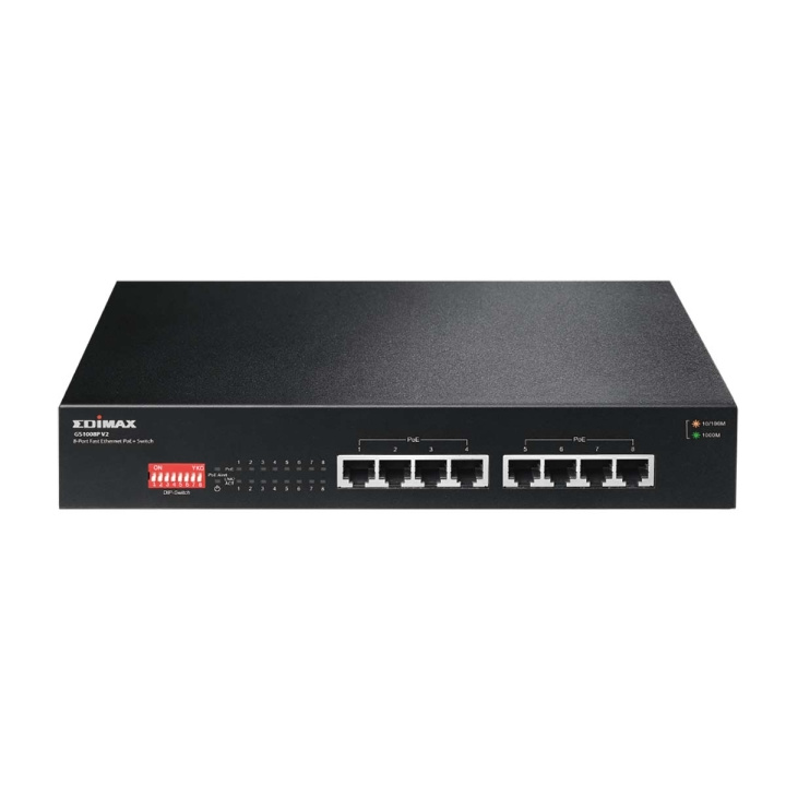 Edimax Long Range 8-Port Gigabit PoE+ Switch with DIP Switch in the group COMPUTERS & PERIPHERALS / Network / Switches / 10/100/1000Mbps at TP E-commerce Nordic AB (C67600)