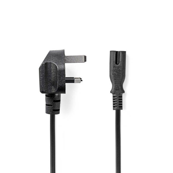 Nedis UK Power Cable | UK Male | IEC-320-C7 | 5.00 m | Yes | 2 x 0.75 mm² | Copper | Round | Nickel Plated | UK | PVC | Power plug: Type G | 250 V AC | 3 A | Black in the group COMPUTERS & PERIPHERALS / Computer cables / Device kable at TP E-commerce Nordic AB (C67609)