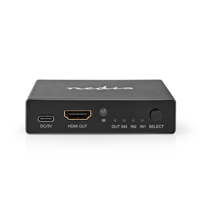 Nedis HDMI™ Switch | 3 port(s) | 3x HDMI™ Input | HDMI™ Output | 8K@60Hz | 45 Gbps | Remote controlled | Aluminium | Anthracite in the group HOME ELECTRONICS / Cables & Adapters / HDMI / Adapters at TP E-commerce Nordic AB (C67621)