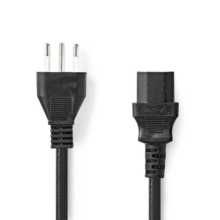 Nedis Power Cable | Italy Male | IEC-320-C13 | Straight | Straight | Nickel Plated | 2.00 m | Round | PVC | Black | Label in the group COMPUTERS & PERIPHERALS / Computer cables / Device kable at TP E-commerce Nordic AB (C67642)