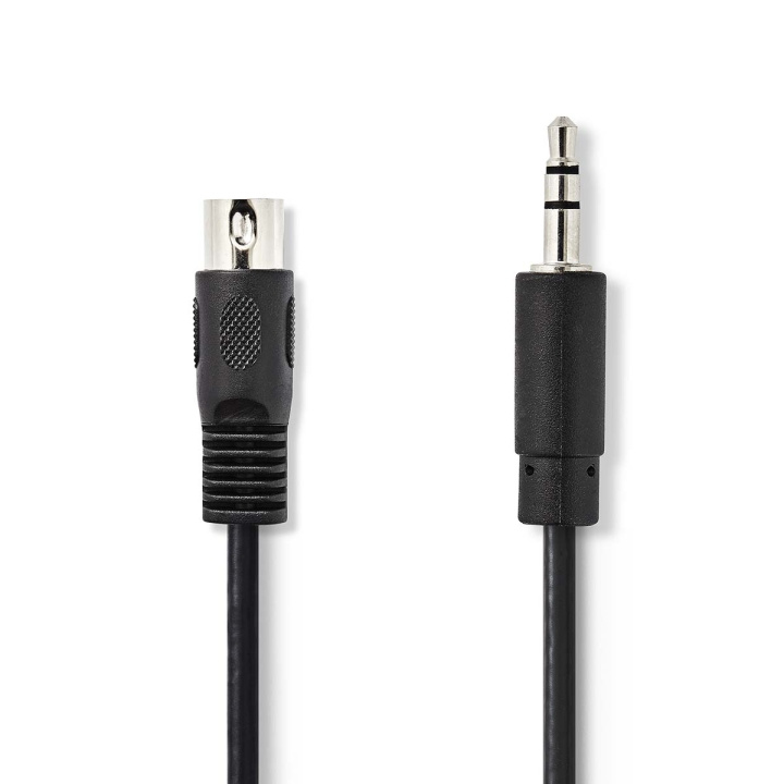 Nedis DIN Audio Cable | DIN 5-Pin Male | 3.5 mm Male | Nickel Plated | 2.00 m | Round | PVC | Black | Label in the group HOME ELECTRONICS / Cables & Adapters / Audio analog / 3.5 mm at TP E-commerce Nordic AB (C67653)