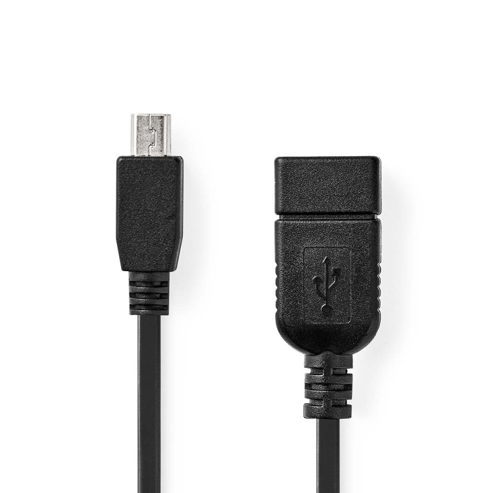 Nedis USB Adapter | USB 2.0 | Mini 5-Pin Male | USB-A Female | 480 Mbps | OTG | 0.20 m | Round | Nickel Plated | Black | Box in the group COMPUTERS & PERIPHERALS / Computer cables / USB / USB-A / Cables at TP E-commerce Nordic AB (C67663)