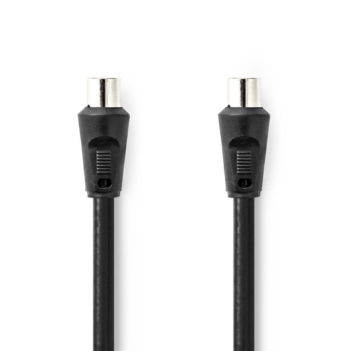 Nedis Coax Cable | IEC (Coax) Male | IEC (Coax) Female | Nickel Plated | 90 dB | 75 Ohm | Double Shielded | 1.50 m | Round | PVC | Black | Label in the group HOME ELECTRONICS / Cables & Adapters / Antenna cables & Accessories / Antenna cables at TP E-commerce Nordic AB (C67676)