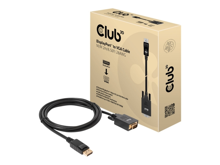 Club 3D Adapter 20 pin DisplayPort han (input) -> 15 pin HD D-Sub (HD-15) han (output) 2 m in the group COMPUTERS & PERIPHERALS / Computer cables / DisplayPort / Cables at TP E-commerce Nordic AB (C67830)