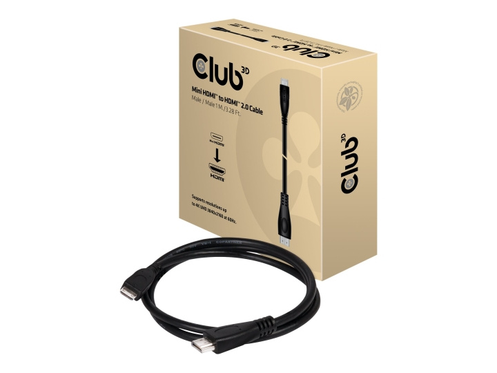 Club 3D Mini HDMI 2.0 til HDMI 2.0 1m 4K60Hz in the group HOME ELECTRONICS / Cables & Adapters / HDMI / Cables at TP E-commerce Nordic AB (C67881)