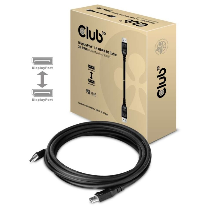 Club 3D 20-polig DisplayPort-hane hasp -> 20-polig DisplayPort-hane hasp 5 m in the group COMPUTERS & PERIPHERALS / Computer cables / DisplayPort / Cables at TP E-commerce Nordic AB (C67892)