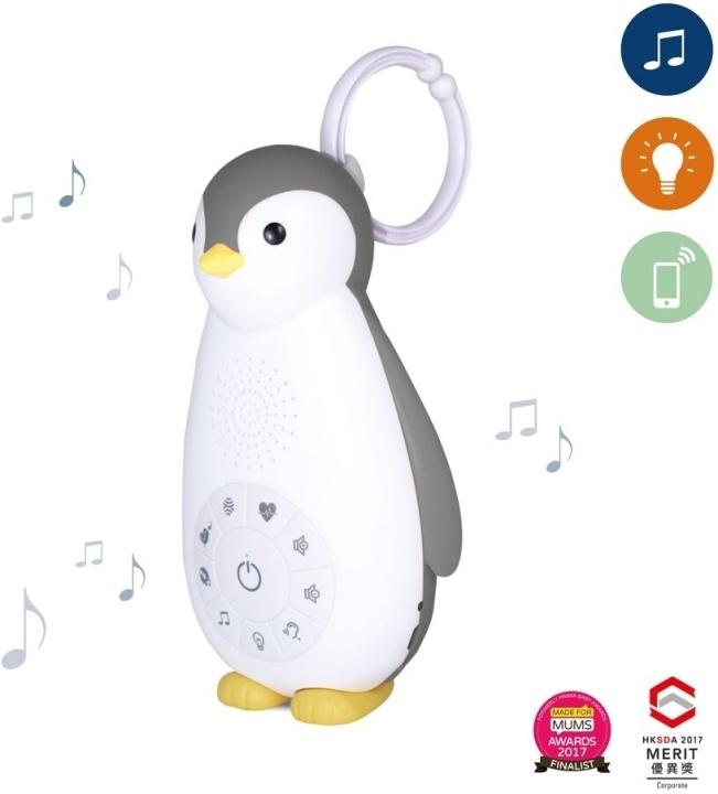 Zazu Zoe speaker nightlight, penguin, grey in the group TOYS, KIDS & BABY PRODUCTS / Children\'s room / Baby lamps / Nightlights at TP E-commerce Nordic AB (C68069)