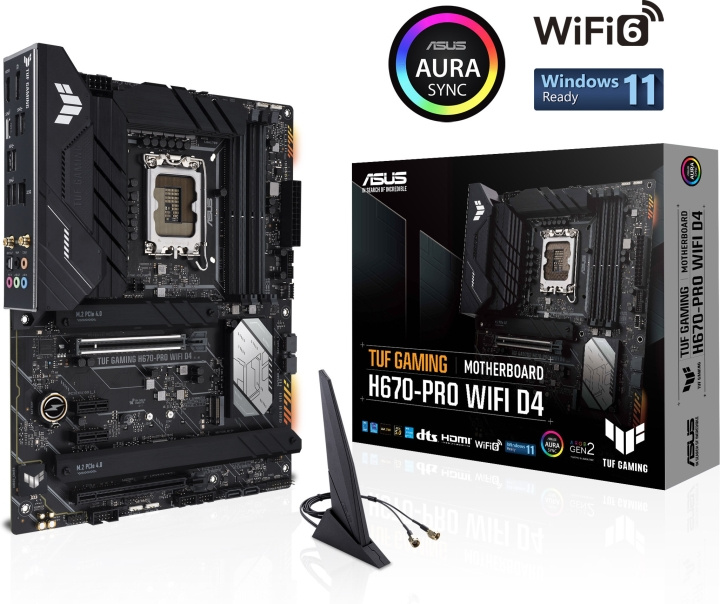 ASUS TUF GAMING H670-PRO WIFI D4 LGA 1700 ATX motherboard in the group COMPUTERS & PERIPHERALS / Computer components / Motherboard at TP E-commerce Nordic AB (C68294)