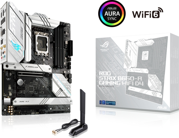 ASUS ROG STRIX B660-A GAMING WIFI D4 LGA 1700 ATX motherboard in the group COMPUTERS & PERIPHERALS / Computer components / Motherboard at TP E-commerce Nordic AB (C68296)
