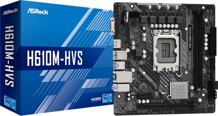 ASRock H610M-HVS mATX motherboard in the group COMPUTERS & PERIPHERALS / Computer components / Motherboard at TP E-commerce Nordic AB (C68360)