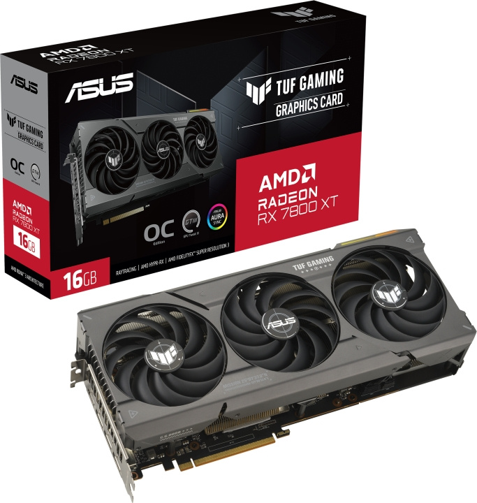 ASUS AMD Radeon TUF-RX7800XT-O16G-GAMING graphics card in the group COMPUTERS & PERIPHERALS / Computer components / Graphic Cards at TP E-commerce Nordic AB (C68516)