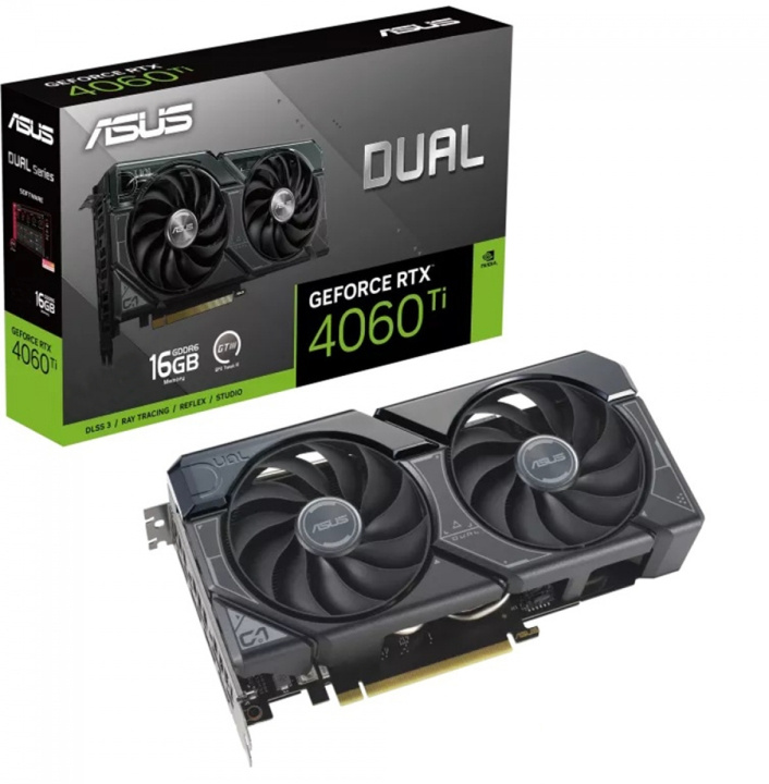 ASUS GeForce DUAL-RTX4060TI-16G graphics card in the group COMPUTERS & PERIPHERALS / Computer components / Graphic Cards at TP E-commerce Nordic AB (C68518)