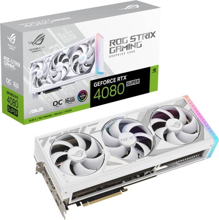 ASUS GeForce ROG-STRIX-RTX4080S-O16G-WHITE graphics card, white in the group COMPUTERS & PERIPHERALS / Computer components / Graphic Cards at TP E-commerce Nordic AB (C68546)