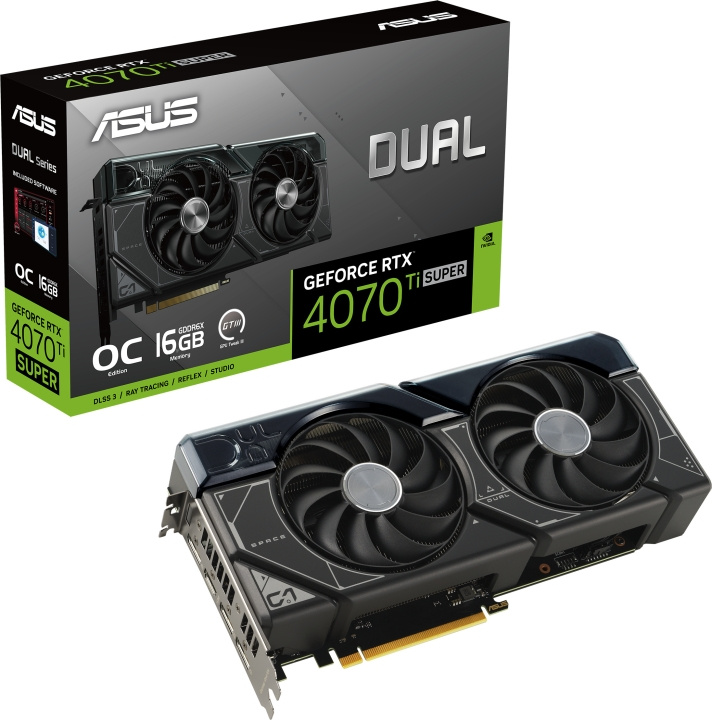 ASUS GeForce DUAL-RTX4070TIS-O16G graphics card in the group COMPUTERS & PERIPHERALS / Computer components / Graphic Cards at TP E-commerce Nordic AB (C68638)