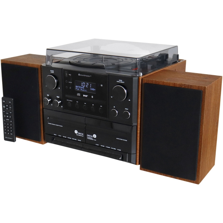 Soundmaster Stereo music centre MCD5600 with DAB+/FM radio, CD/MP3, turntable, double cassette, USB, Bluetooth in the group HOME ELECTRONICS / Audio & Picture / Home cinema, Hifi & Portable / Compact stereo & Record players at TP E-commerce Nordic AB (C68783)