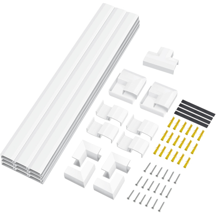 LogiLink Kabelkanal-kit 67 delar Vit in the group HOME ELECTRONICS / Cables & Adapters / Kable management at TP E-commerce Nordic AB (C68806)