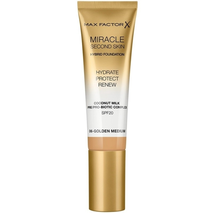 Max Factor Miracle Second Skin Foundation 06 Golden Medium in the group BEAUTY & HEALTH / Makeup / Facial makeup / Foundation at TP E-commerce Nordic AB (C69309)