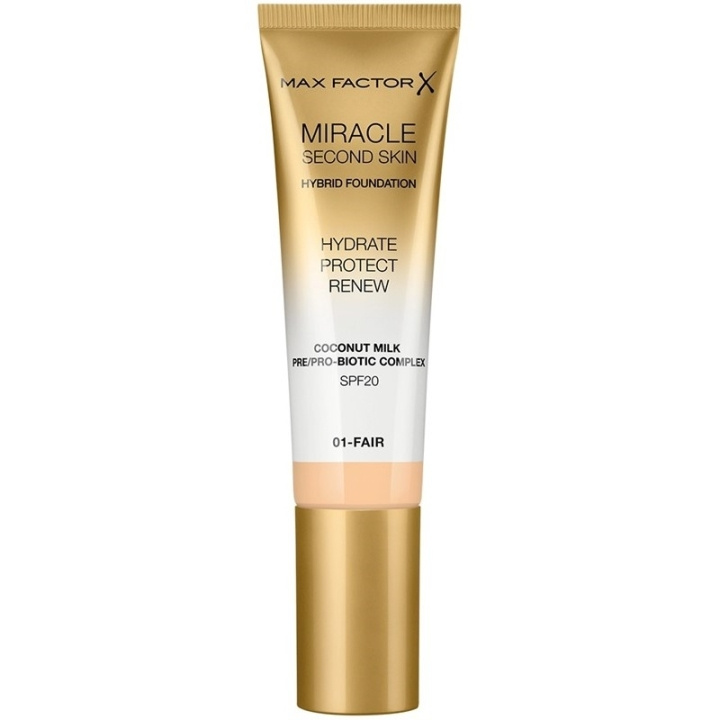 Max Factor Miracle Second Skin Foundation 01 Fair in the group BEAUTY & HEALTH / Makeup / Facial makeup / Foundation at TP E-commerce Nordic AB (C69310)