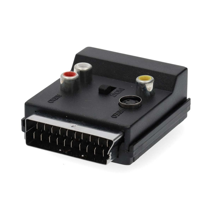 Nedis SCART Adapter | SCART Male | S-Video Female / SCART Female / 3x RCA Female | Nickel Plated | Switchable | ABS | Black | 1 pcs | Box in the group HOME ELECTRONICS / Cables & Adapters / Scart at TP E-commerce Nordic AB (C69351)