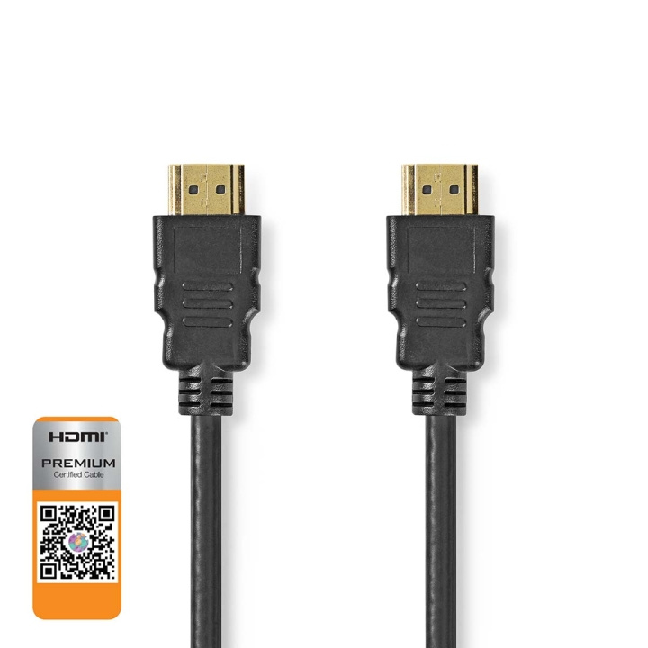 Nedis Premium High Speed HDMI™ Cable with Ethernet | HDMI™ Connector | HDMI™ Connector | 4K@60Hz | 18 Gbps | 1.00 m | Round | PVC | Black | Label in the group HOME ELECTRONICS / Cables & Adapters / HDMI / Cables at TP E-commerce Nordic AB (C69353)