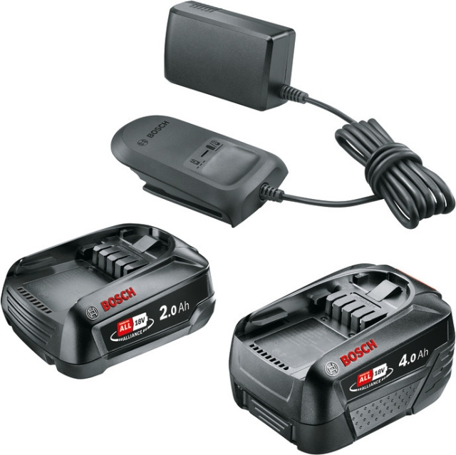 Bosch 18V Li-ion battery charger kit, 2.0 Ah + 4.0 Ah batteries and AL 18V-20 charger in the group HOME, HOUSEHOLD & GARDEN / Tools / Batteries for power tools at TP E-commerce Nordic AB (C69514)