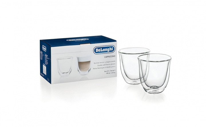 DeLonghi Cappuccino glasses, 2 pcs in the group HOME, HOUSEHOLD & GARDEN / Kitchen utensils / Other kitchen tools at TP E-commerce Nordic AB (C69542)