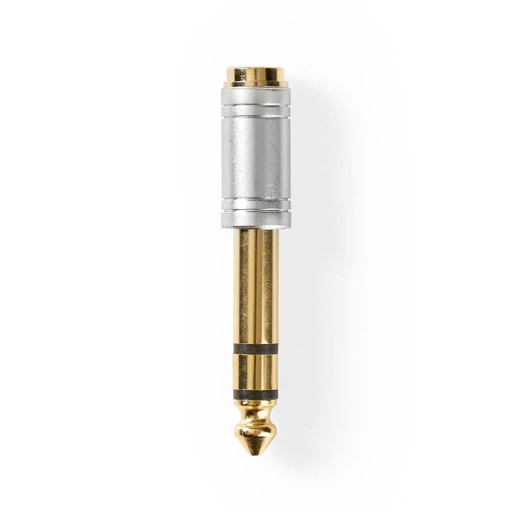 Nedis Stereo Audio Adapter | 6.35 mm Male | 3.5 mm Female | Gold Plated | Straight | Metal | Silver | 1 pcs | Box in the group HOME ELECTRONICS / Cables & Adapters / Audio analog / Adapters at TP E-commerce Nordic AB (C69686)