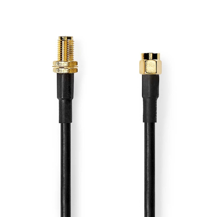 Nedis SMA Cable | SMA Male | SMA Female | Gold Plated | 50 Ohm | Double Shielded | 10.0 m | Round | PVC | Black | Label in the group HOME ELECTRONICS / Cables & Adapters / Antenna cables & Accessories / Antenna cables at TP E-commerce Nordic AB (C69704)