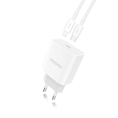 Dudao A8SEU-1M Adapter 20Watt 1xUSB-C (1m USB-C to Lightning cable included) in the group SMARTPHONE & TABLETS / Chargers & Cables / Wall charger / Wall charger USB-C at TP E-commerce Nordic AB (C70275)