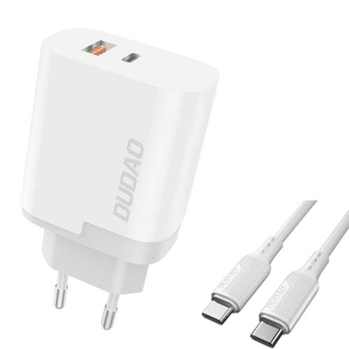 Dudao A6XSEUT Adapter 22,5Watt 1xUSB-C + 1xUSB-A (1m USB-C to USB-C cable included) in the group SMARTPHONE & TABLETS / Chargers & Cables / Wall charger / Wall charger USB-C at TP E-commerce Nordic AB (C70278)