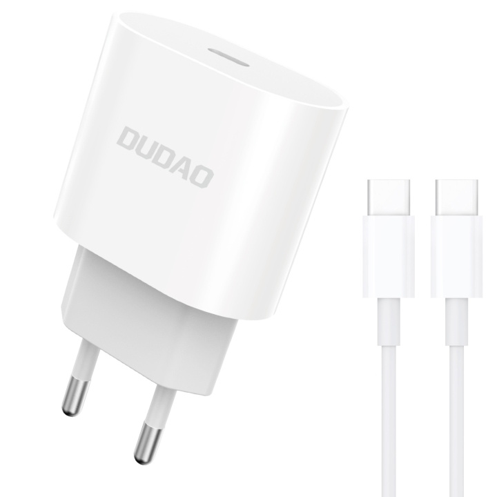 Dudao A8SEU-1M Adapter 20Watt 1xUSB-C (1m USB-C to USB-C cable included) in the group SMARTPHONE & TABLETS / Chargers & Cables / Wall charger / Wall charger USB-C at TP E-commerce Nordic AB (C70303)