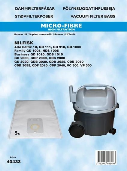 hanestroem Dammsugarpåsar Hanestrom Nilfisk GD1000 5P in the group HOME, HOUSEHOLD & GARDEN / Cleaning products / Vacuum cleaners & Accessories / Accessories / Vacuum bags at TP E-commerce Nordic AB (C70437)