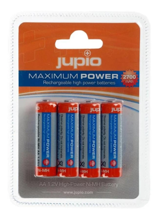 Jupio Rechargeable Batteries AA 2700 mAh 4 pcs VPE-10 in the group HOME ELECTRONICS / Batteries & Chargers / Batteries / AA at TP E-commerce Nordic AB (C70448)