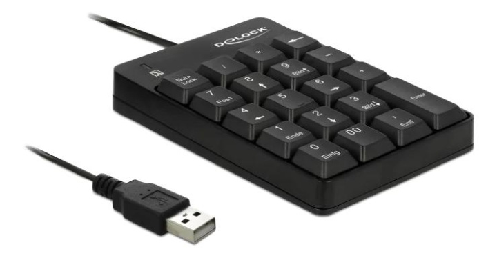 DeLOCK USB Keypad 19 keys black in the group COMPUTERS & PERIPHERALS / Mice & Keyboards / Keyboards / Corded at TP E-commerce Nordic AB (C70473)