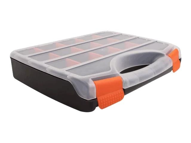 DeLOCK Sorting box 17 compartments 320 x 255 x 60 mm orange, black in the group HOME, HOUSEHOLD & GARDEN / Tools / Other tools & Accesories at TP E-commerce Nordic AB (C70492)