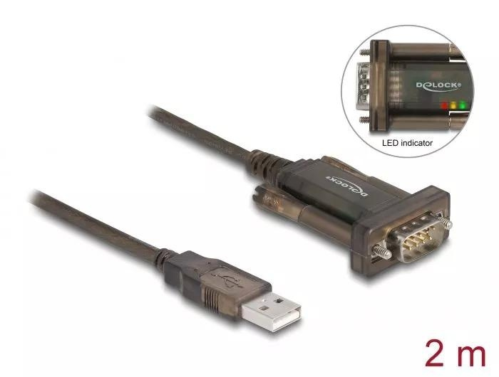 DeLOCK Adapter USB 2.0 Type-A > 1 x Serial DB9 RS-232 in the group COMPUTERS & PERIPHERALS / Computer cables / USB / USB-A / Adapters at TP E-commerce Nordic AB (C70512)