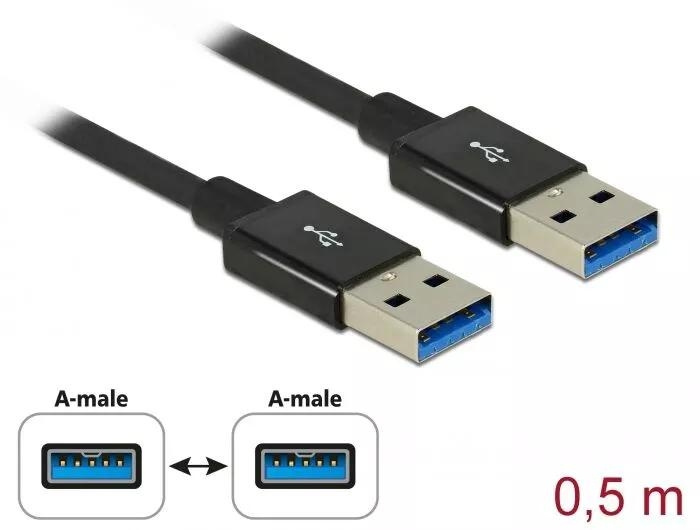 DeLOCK Cable USB 10 Gbps USB Type-A male > USB Type-A male 0.5 m in the group COMPUTERS & PERIPHERALS / Computer cables / USB / USB-A / Cables at TP E-commerce Nordic AB (C70518)