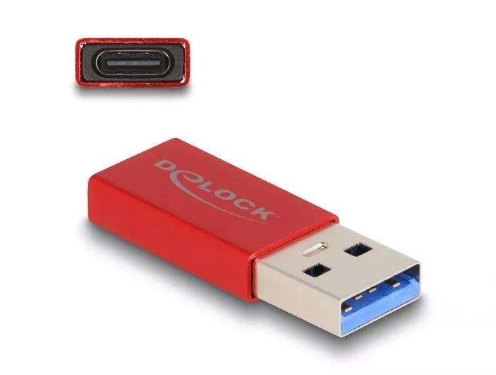 DeLOCK USB 10 Gbps USB Type-A male to USB Type-C active female red in the group COMPUTERS & PERIPHERALS / Computer cables / USB / USB-A / Adapters at TP E-commerce Nordic AB (C70520)