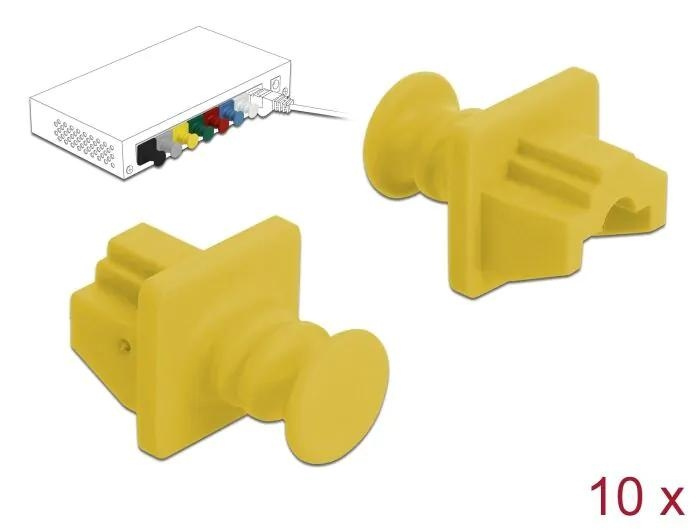 DeLOCK Dust Cover for RJ45 jack 10 pieces yellow in the group COMPUTERS & PERIPHERALS / Computer cables / Network cables / Adapters & Conductor joints at TP E-commerce Nordic AB (C70526)