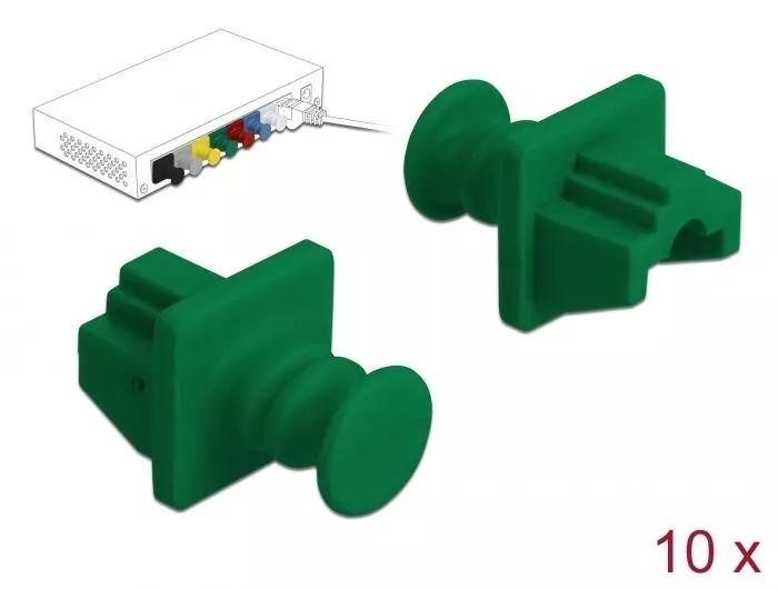 DeLOCK Dust Cover for RJ45 jack 10 pieces green in the group COMPUTERS & PERIPHERALS / Computer cables / Network cables / Adapters & Conductor joints at TP E-commerce Nordic AB (C70527)