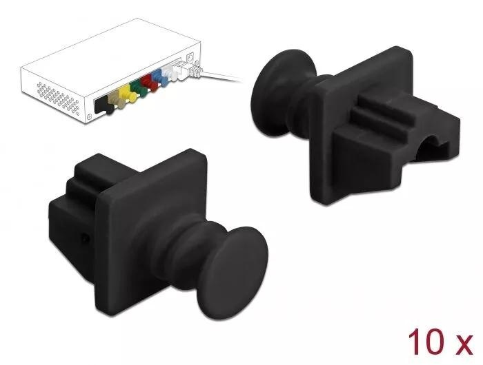 DeLOCK Dust Cover for RJ45 jack 10 pieces black in the group COMPUTERS & PERIPHERALS / Computer cables / Network cables / Adapters & Conductor joints at TP E-commerce Nordic AB (C70528)