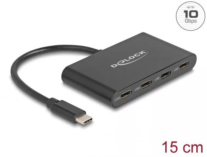 DeLOCK USB 3.2 Gen 2 USB Type-C™ Hub with 4 x USB Type-C™ female in the group COMPUTERS & PERIPHERALS / Computer accessories / USB-Hubs at TP E-commerce Nordic AB (C70540)