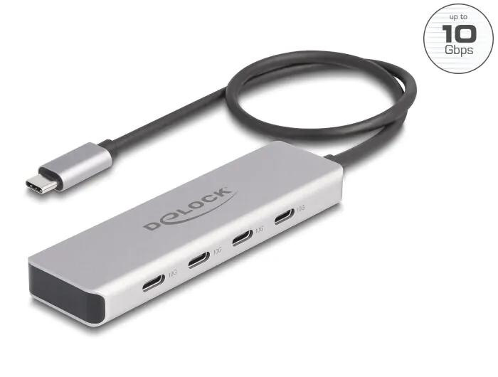 DeLOCK USB 10 Gbps USB Type-C™ Hub with 4 x USB Type-C™ female in the group COMPUTERS & PERIPHERALS / Computer accessories / USB-Hubs at TP E-commerce Nordic AB (C70542)