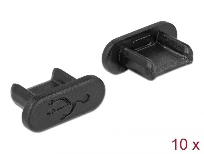 DeLOCK Dust Cover for USB 2.0 Micro-B female grip 10 pieces black in the group COMPUTERS & PERIPHERALS / Computer cables / USB / Micro-USB / Adapters at TP E-commerce Nordic AB (C70543)