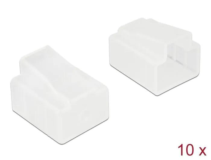 DeLOCK Dust Cover for RJ45 plug 10 pieces transparent in the group COMPUTERS & PERIPHERALS / Computer cables / Network cables / Adapters & Conductor joints at TP E-commerce Nordic AB (C70545)