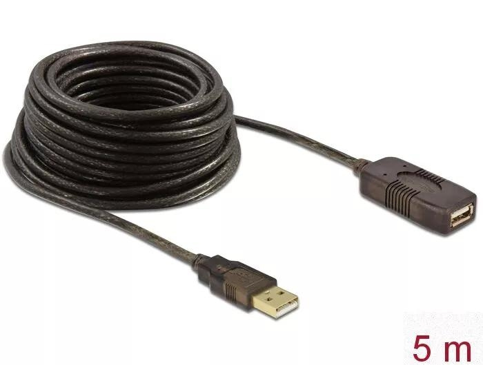 DeLOCK Cable USB 2.0 Extension, active 5 m in the group COMPUTERS & PERIPHERALS / Computer cables / USB / USB-A / Cables at TP E-commerce Nordic AB (C70550)