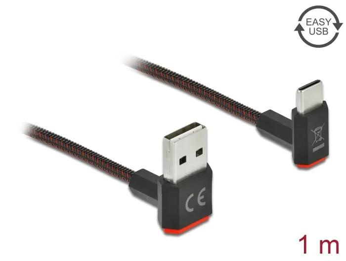 DeLOCK EASY-USB 2.0 Type-A male to USB Type-C™ male up / down 1 m in the group COMPUTERS & PERIPHERALS / Computer cables / USB / USB-A / Cables at TP E-commerce Nordic AB (C70554)