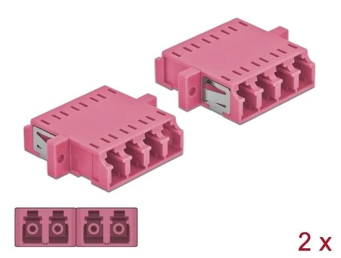 DeLOCK Optical Fiber Coupler LC Quad f to LC Quad f MM 2 pcs in the group COMPUTERS & PERIPHERALS / Computer cables / Network cables / Adapters & Conductor joints at TP E-commerce Nordic AB (C70560)